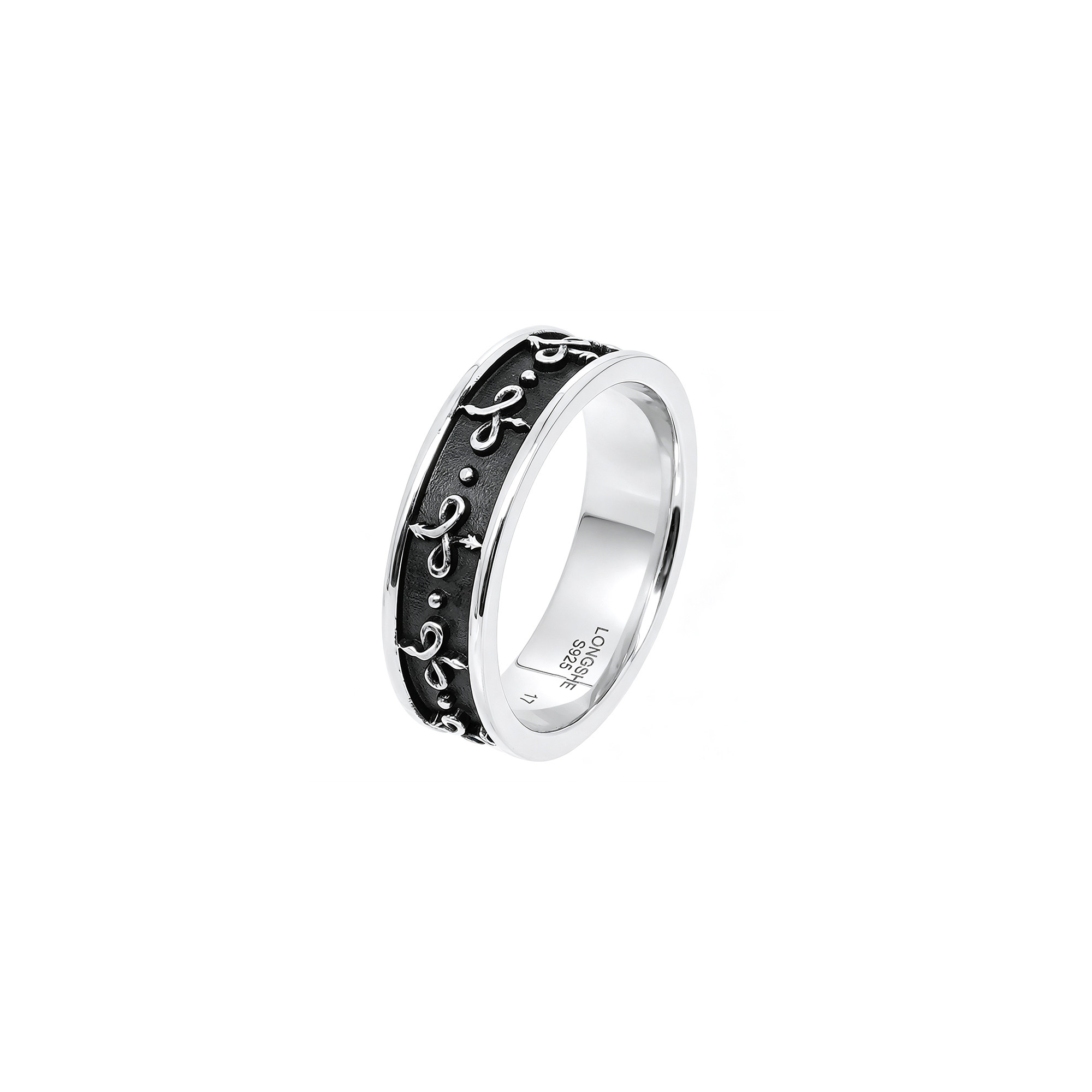S925 silver antique old dragon and snake couple ring