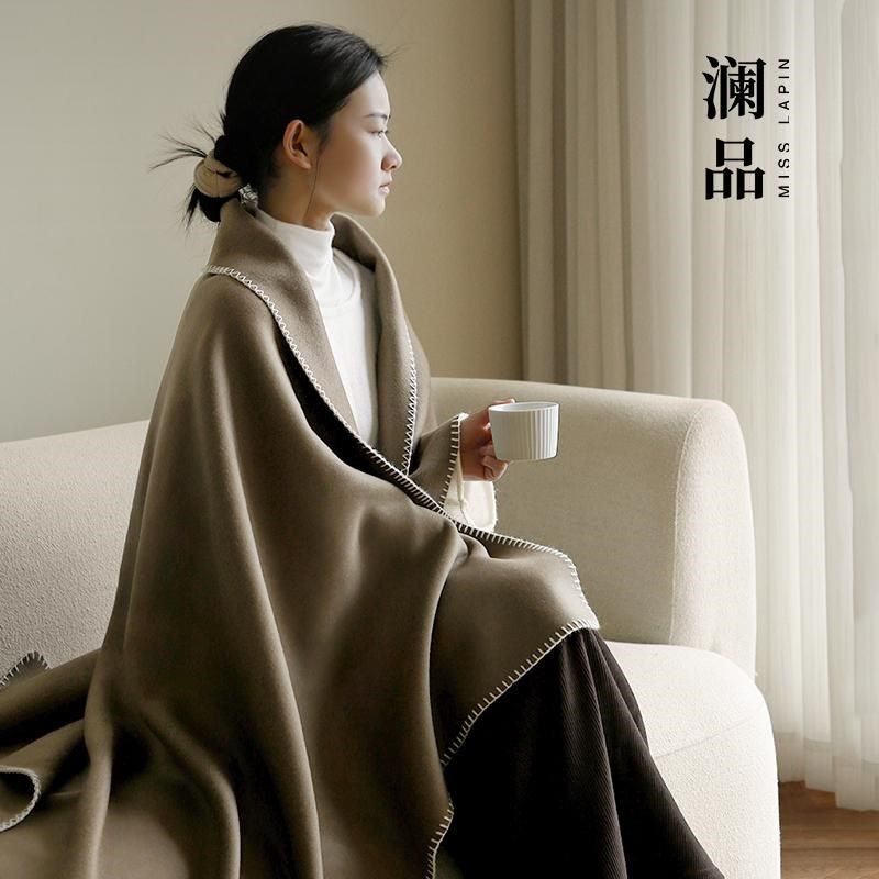 澜品100%羊毛精品纯色纯羊毛毯沙发毯子盖毯午睡毯床尾毯轻奢披毯,淘宝优惠券,粉丝福利购,淘宝优惠卷