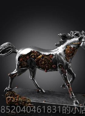 高档狼摆件工风复古客厅书房办公室饰餐品工艺品厅酒吧艺业术品摆