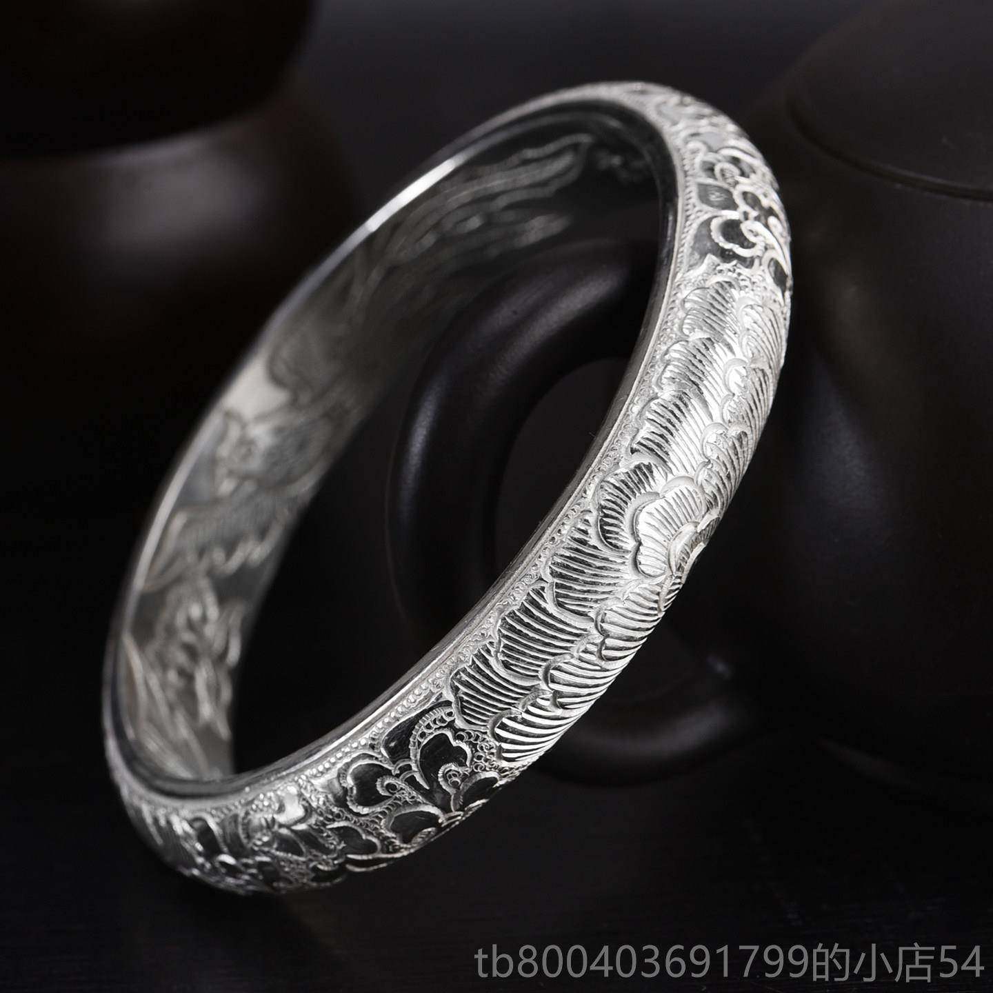 高档定制民族风古法老式熟真银银999足银纯手镯闭手口环可刻字扁,淘宝优惠券,粉丝福利购,淘宝优惠卷