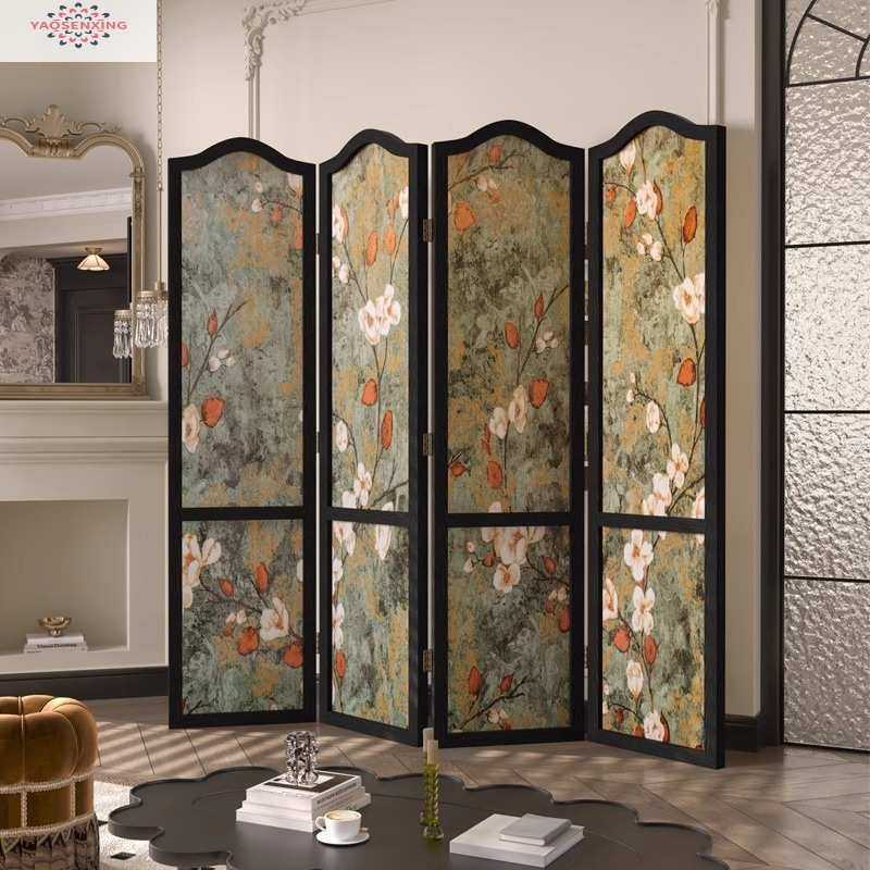 美式复古实木折叠屏风入户现代客厅玄关遮挡移动背景墙装饰折屏,淘宝优惠券,粉丝福利购,淘宝优惠卷