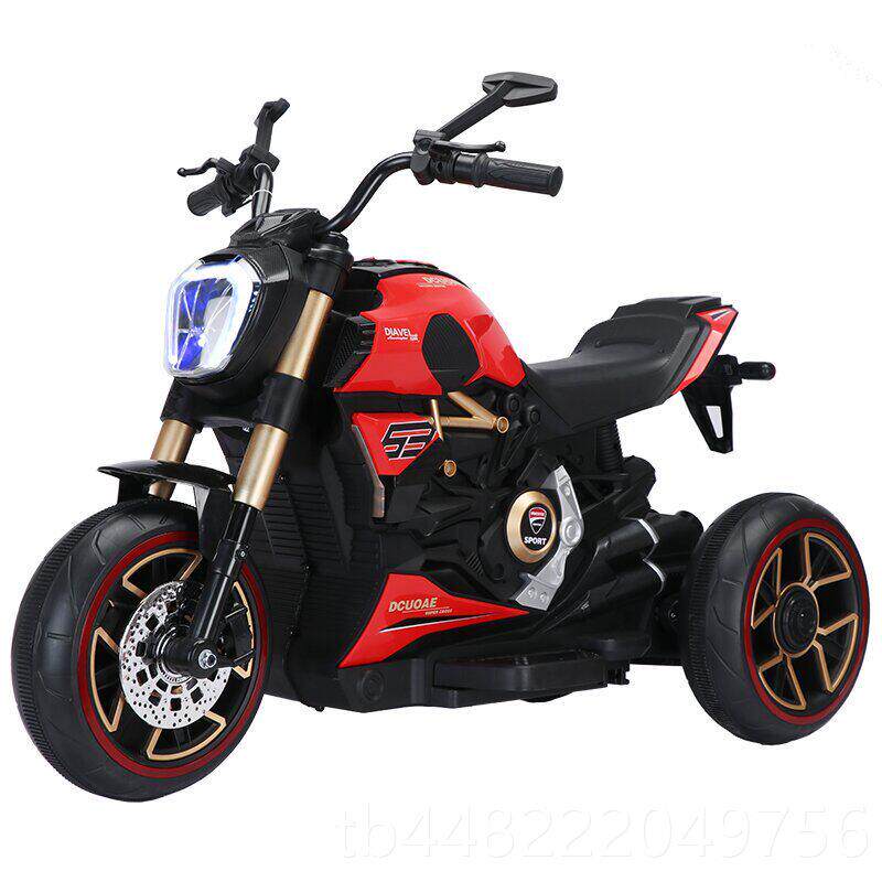 Genuine children's electric motorcycle, super large, child-friendly, can seat two people, 3-0 years old, 1 male and female, baby car, four-wheeled car, small