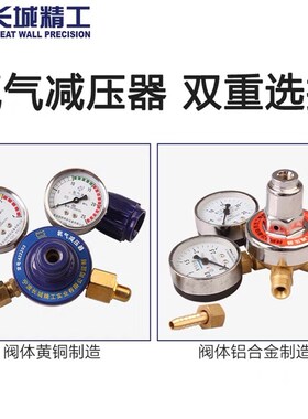 长城精工氧气表减压器氩气精密压力表乙炔表丙烷表二氧化碳连接阀