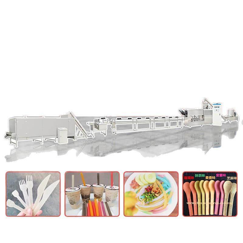 双螺杆刀叉挤出机厂家提供配方可食用环保大米吸管生产线,淘宝优惠券,粉丝福利购,淘宝优惠卷