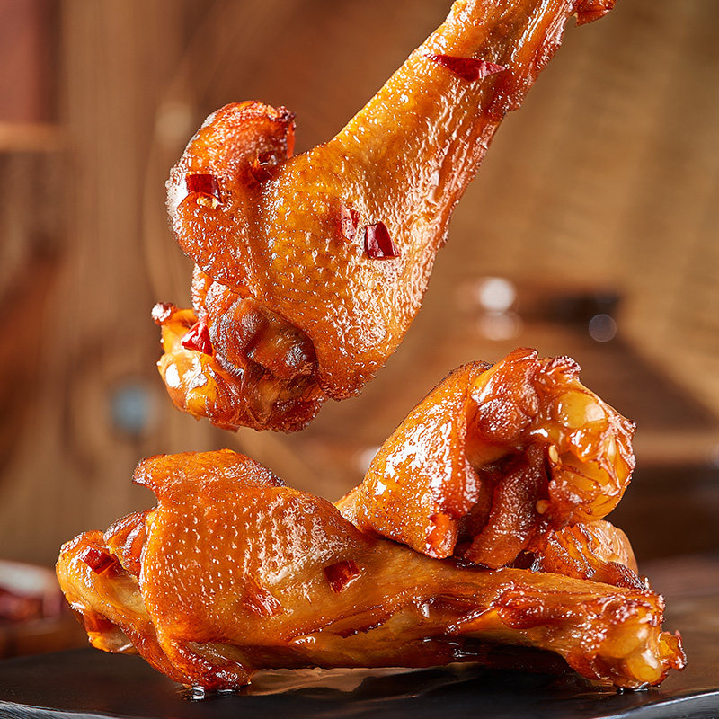 【周黑鸭官方旗舰店】武汉特产卤鸭脖锁翅480g散装独立小包零食