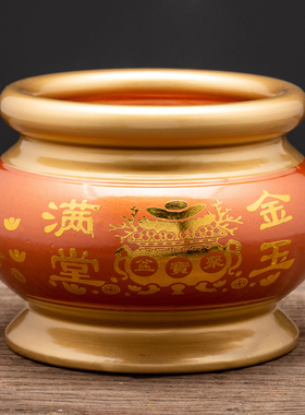 陶瓷仿铜家用室内莲花香炉套装花瓶水杯果盘财神供佛用品佛具大全