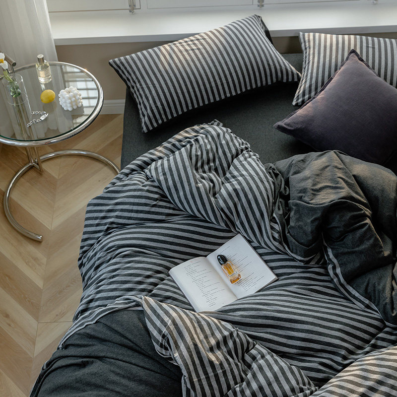 日式天竺棉四件套针织棉纯棉全棉亲肤裸睡床单被套宿舍三床上床笠,淘宝优惠券,粉丝福利购,淘宝优惠卷