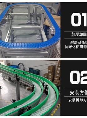 柔性链105水平弯头103柔性链输送线水平转弯输送梁铝型材弯轨