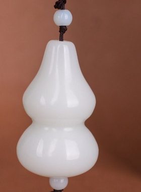 葫芦吊坠新疆昆仑白玉白色福禄玉坠女款玉石绿色挂件玉佩玉坠车挂