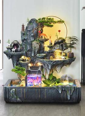 假山流tb-62409水喷泉鱼环店水客厅阳台鱼缸庭院循鱼池池公司酒招