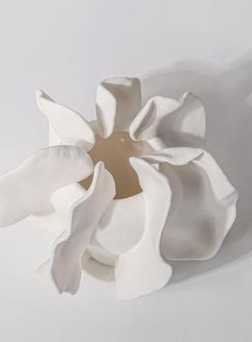创意轻奢白色花摆民PUU瓣艺术器宿样板间售楼处餐花厅客厅家居花