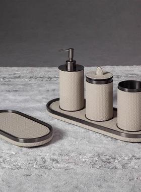 现代简皮约轻奢金质属椭圆托盘收纳摆盘样房酒店客厅板VFR桌面摆