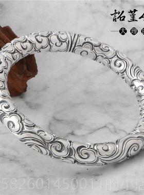 高档银手制炼999纯银手炼猴王定海针如金手箍银祥云情意侣工作