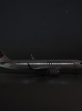 轮子带灯仿47c带m东方航空东航空客A320neWPFo真航民客机飞机模型
