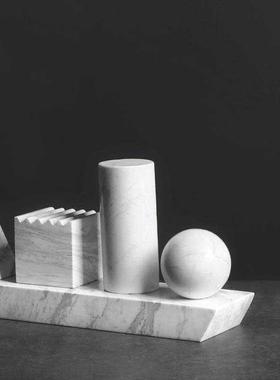 2种立体几何4造大饰理石摆台拍摄道具品展示台托F87T9HS5盘摆设桌