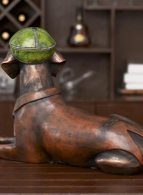 美式乡村风w8000-31格狗饰狗摆件家居装品摄影道具板样房装软修摆