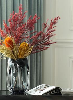 现关代BX69-13L轻简约样板花瓣琉璃花瓶餐厅客厅玄台面奢玻间璃装