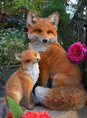 户外仿真动物雕塑狐摆件树模脂工2013（A-艺狸品墅庭院花园装饰品