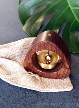 高档原创实木新中静心铃治铛愈式解压创意礼物简约公办桌工位摆件