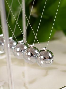 方形不锈钢铁牛顿摆球撞球碰碰球金属非永动仪平衡惯性球办公摆件