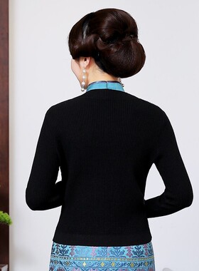 旗袍小披肩日系复古毛线开衫女薄款2021春季毛衣外套短款春秋外搭
