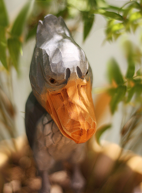 包邮 鹿妖商店 鲸头鹳 木雕摆件 网红沙雕大鸟 手工实木动物