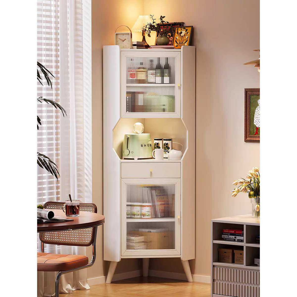 实木转角置物架墙角边角柜卧室收纳柜客厅餐边柜三角形书房角落柜,淘宝优惠券,粉丝福利购,淘宝优惠卷