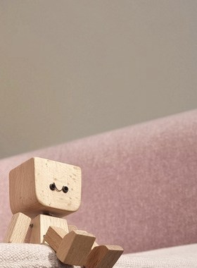 抖木人木质 可动 车载桌面小摆件好物治愈创意可爱装饰礼品