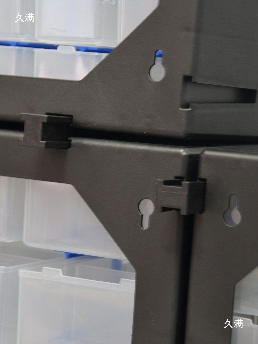 Blue combined desktop storage box, simple detachable plastic parts box with drawer, multi-compartment classification storage rack