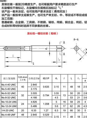 美英美制丝锥1/4-20 5/16-18 1/2-13 1-8 3/4美制机用丝攻UNF UNC