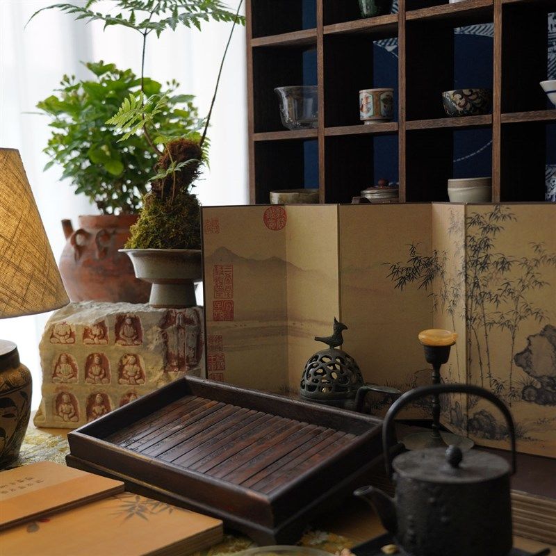 画屏艺术中式国画装饰品小屏风茶室会所文玩桌面摆件山水竹石礼品,淘宝优惠券,粉丝福利购,淘宝优惠卷