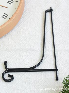 圆形金属钟表支架时钟摆件挂钟托架铁艺烤漆展示架配件