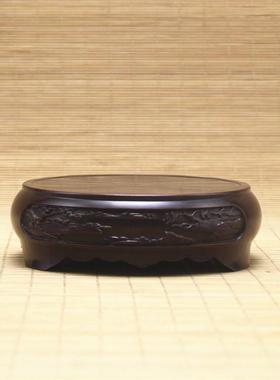 铜底座黄铜圆形香炉底座家用室内香炉座仿古工艺品茶道摆件盘香炉