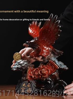 正品陶瓷摆件大展图公雄厅鹰宏家居客玄关办室桌面装饰品老鹰工艺