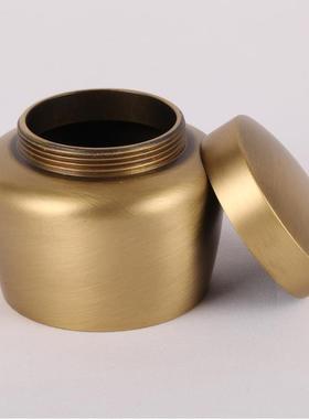 缸式香粉罐黄铜大小号/香粉盒金属盒金属罐 香道器具工具