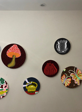 草间弥生南瓜装饰挂盘 日式简约样板房波普家居墙饰陶瓷摆件