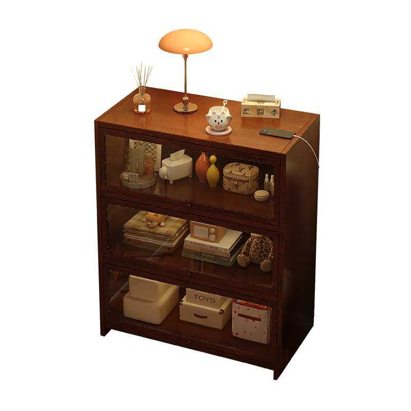 实木床头柜书架置物架落地家用防尘展示柜子储物柜卧室床边小书柜,淘宝优惠券,粉丝福利购,淘宝优惠卷