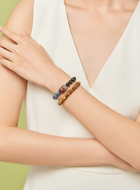 喜运宝貔貅和田玉沉香双圈手串