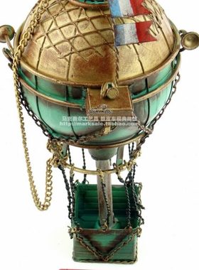 复古铁皮装饰模型摆件 18世纪法国热气球酒吧西餐厅吊挂家居装饰