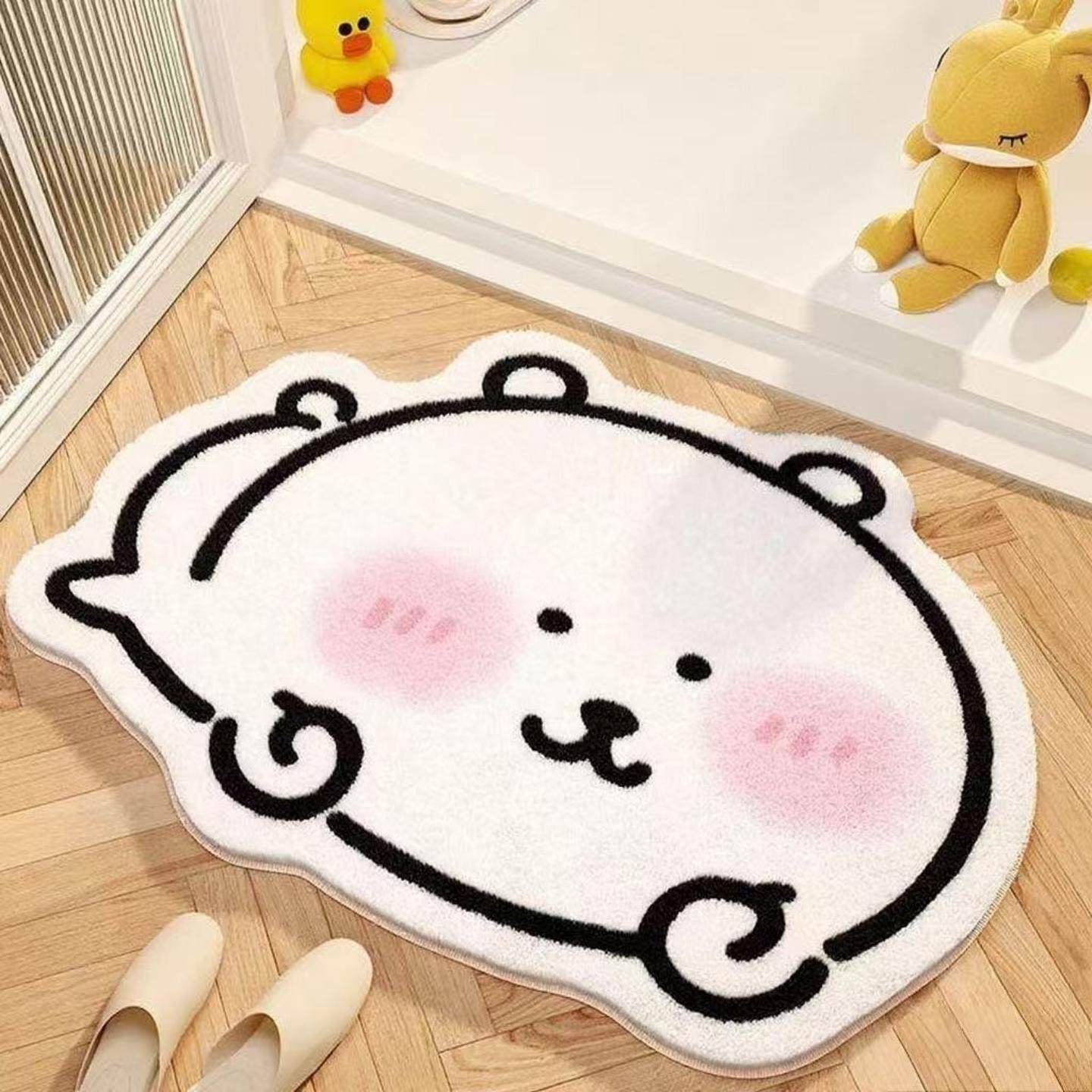 卡通风异形仿羊绒浴室地垫进门入户门垫家用加厚防滑脚垫,淘宝优惠券,粉丝福利购,淘宝优惠卷