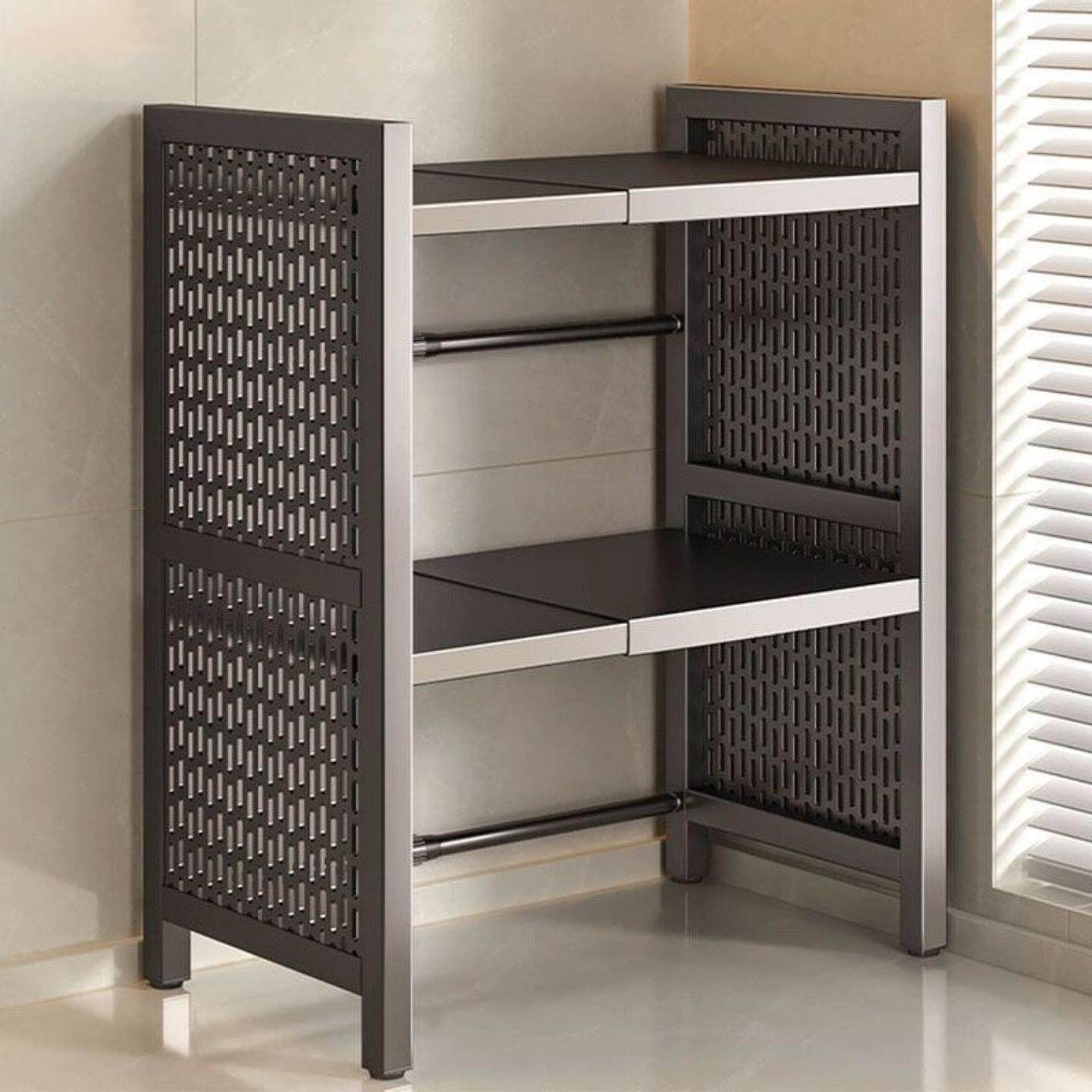 可伸缩厨房置物架微波炉烤箱架子家用电饭锅双层台面桌面收纳支架,淘宝优惠券,粉丝福利购,淘宝优惠卷