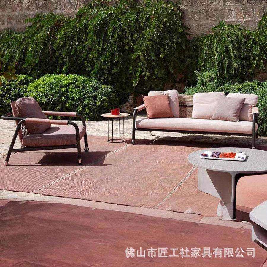 创意藤椅露天室外家具阳台小沙发户外藤编花园庭院三件套茶几组合,淘宝优惠券,粉丝福利购,淘宝优惠卷