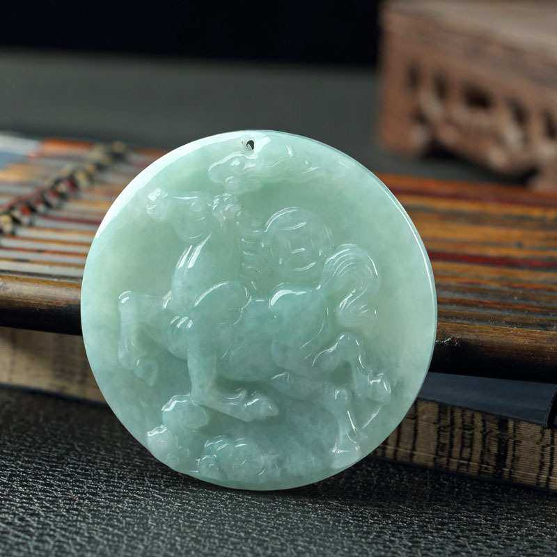 生肖马牌缅甸翡翠A货玉吊坠 镂空精雕龙马精神油青种双面玉器挂件,淘宝优惠券,粉丝福利购,淘宝优惠卷