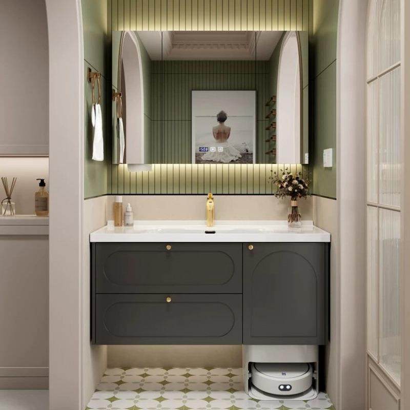 法式复古浴室柜组合扫地机器人一体陶瓷盆橡木洗手脸柜洗漱台,淘宝优惠券,粉丝福利购,淘宝优惠卷