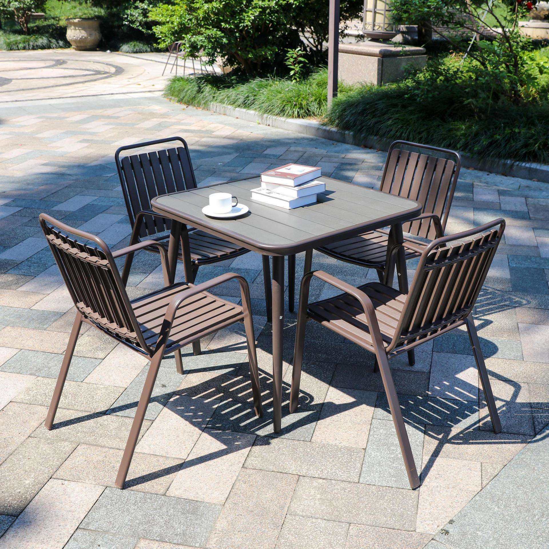 户外木塑桌椅带伞组合室外露天咖啡厅奶茶店花园阳台休闲折叠小椅,淘宝优惠券,粉丝福利购,淘宝优惠卷