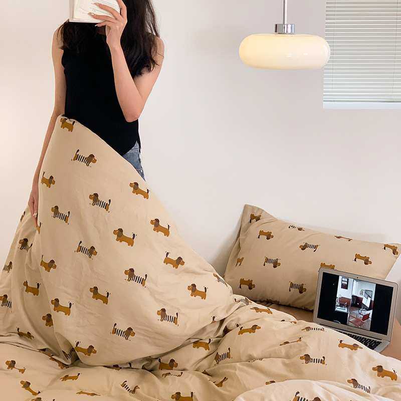 2025春夏新品纱布四件套全棉印花双层纱被套A类婴幼儿级床品套件,淘宝优惠券,粉丝福利购,淘宝优惠卷