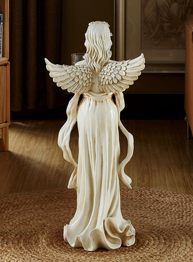 欧式客厅落地摆件电视柜旁天使托盘收纳创意乔迁新居礼品软装饰品