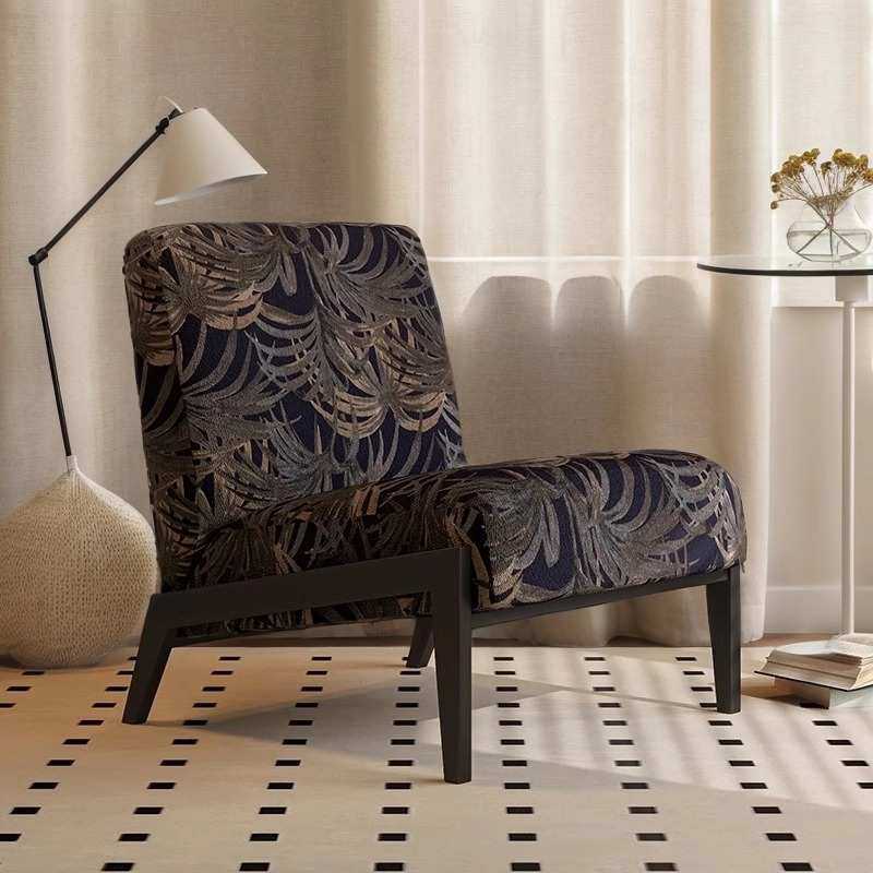 法式复古办公室单人沙发椅客厅阳台中古风设计师印花布艺休闲躺椅,淘宝优惠券,粉丝福利购,淘宝优惠卷