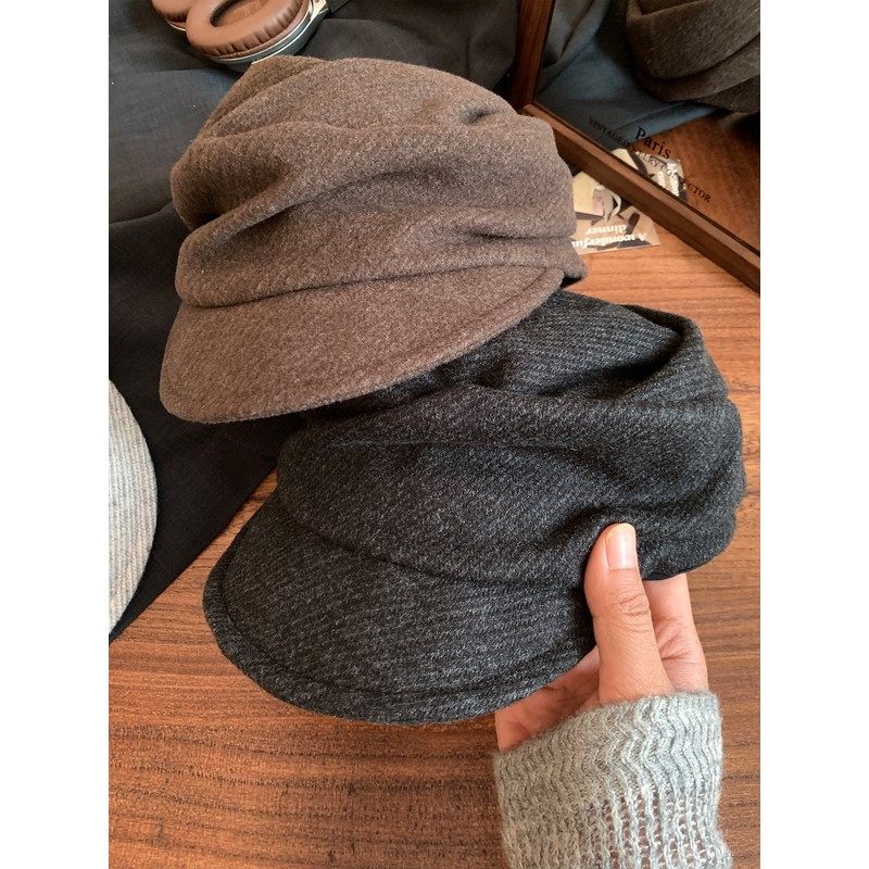 日系山本风黑色褶皱贝雷帽女秋冬显脸小报童帽大头围百搭画家帽子,淘宝优惠券,粉丝福利购,淘宝优惠卷