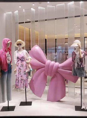 大型蝴蝶结情人节装饰摆件网红打卡商场店铺橱窗布置活动道具挂件